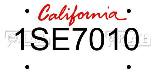 1SE7010 California License Plate