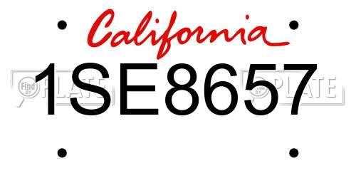 1SE8657 California License Plate
