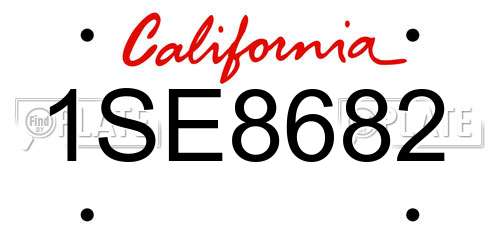 1SE8682 California License Plate