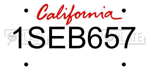 1SEB657 California License Plate