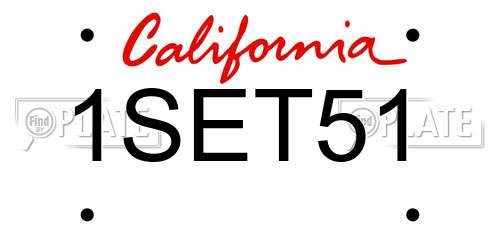 1SET51 California License Plate
