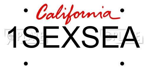 1SEXSEA California License Plate