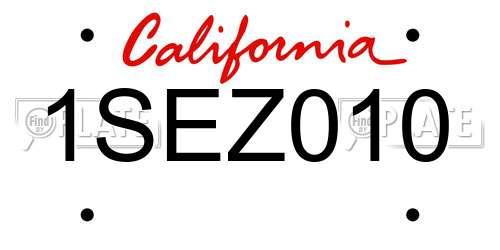 1SEZ010 California License Plate