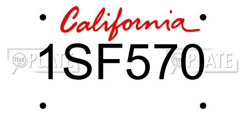 1SF570 California License Plate