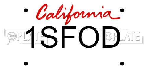 1SFOD California License Plate