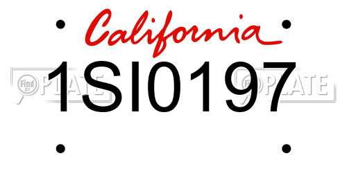 1SI0197 California License Plate