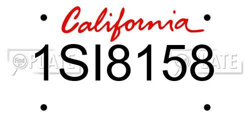 1SI8158 California License Plate