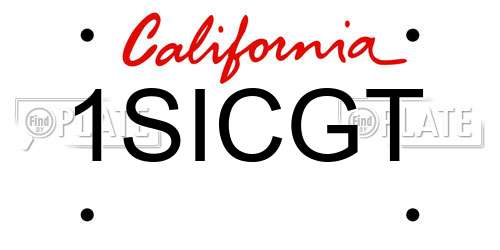 1SICGT California License Plate