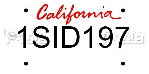 1SID197 California License Plate