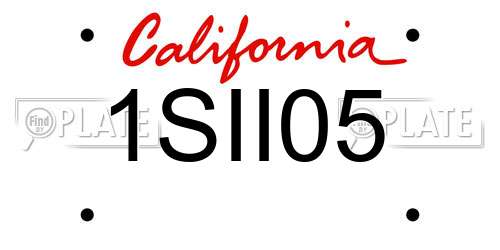 1SII05 California License Plate
