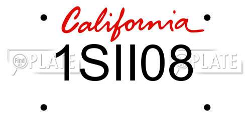 1SII08 California License Plate