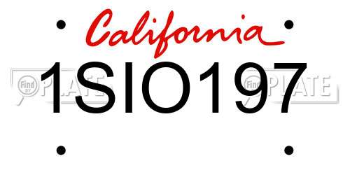 1SIO197 California License Plate