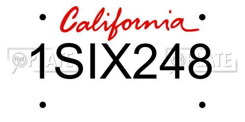 1SIX248 California License Plate