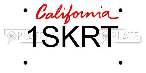 1SKRT California License Plate