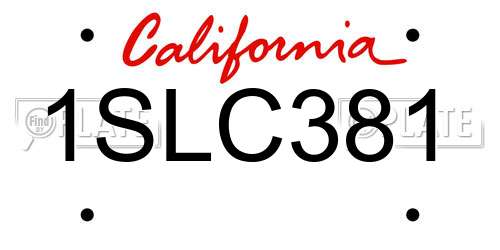 1SLC381 California License Plate