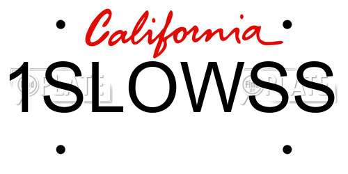 1SLOWSS California License Plate