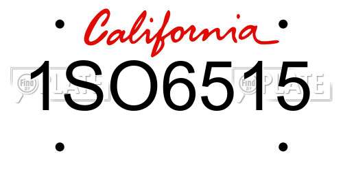 1SO6515 California License Plate