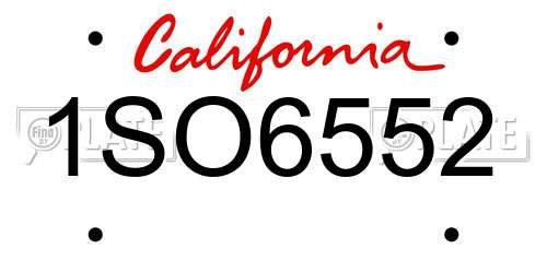1SO6552 California License Plate