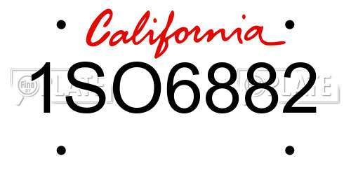 1SO6882 California License Plate