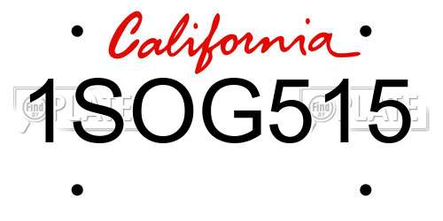 1SOG515 California License Plate