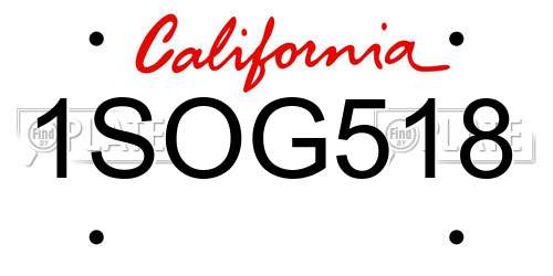 1SOG518 California License Plate