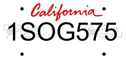 1SOG575 California License Plate