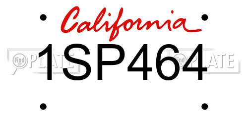 1SP464 California License Plate