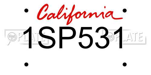 1SP531 California License Plate