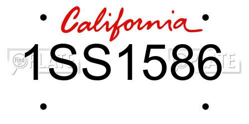 1SS1586 California License Plate