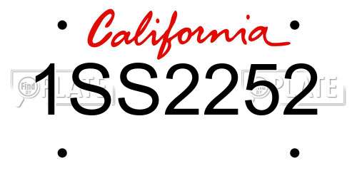 1SS2252 California License Plate