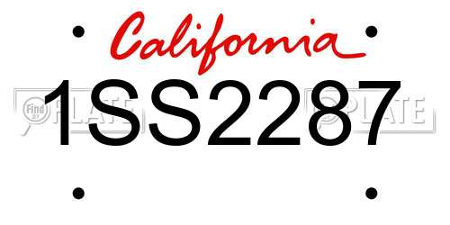 1SS2287 California License Plate