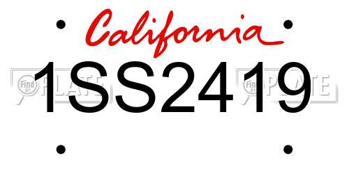 1SS2419 California License Plate