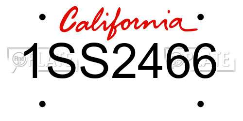 1SS2466 California License Plate