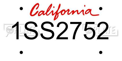 1SS2752 California License Plate