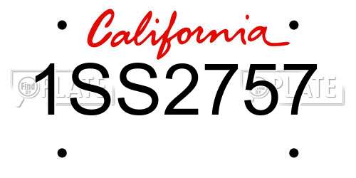 1SS2757 California License Plate