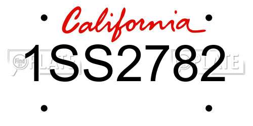 1SS2782 California License Plate