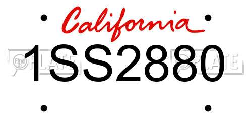 1SS2880 California License Plate