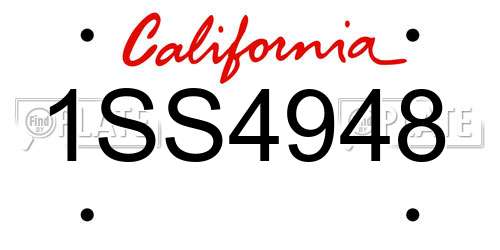 1SS4948 California License Plate