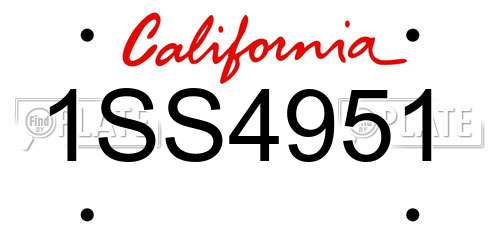 1SS4951 California License Plate