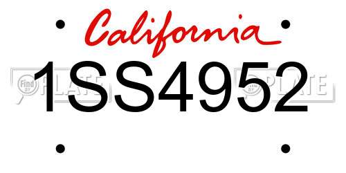 1SS4952 California License Plate