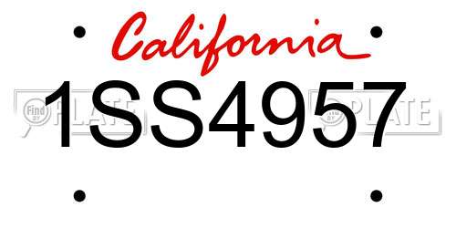 1SS4957 California License Plate