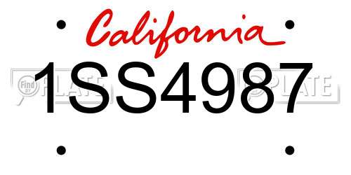 1SS4987 California License Plate