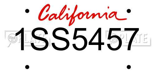 1SS5457 California License Plate