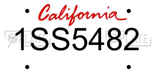 1SS5482 California License Plate