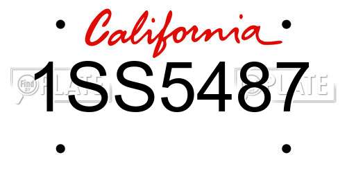 1SS5487 California License Plate