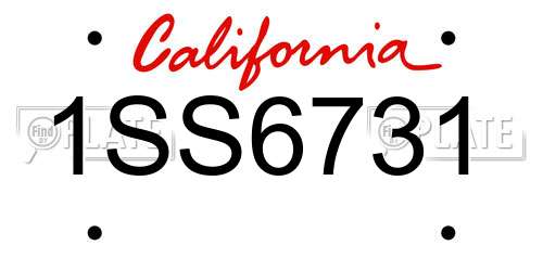 1SS6731 California License Plate