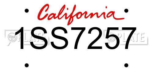 1SS7257 California License Plate