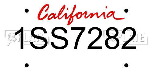 1SS7282 California License Plate