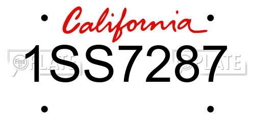 1SS7287 California License Plate