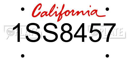 1SS8457 California License Plate